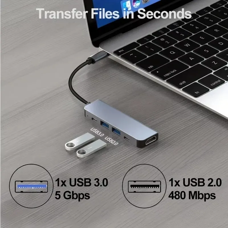 USB C Hub إلى 4K HDMI متوافق مع USB 3.0 2.0 Type C PD جهاز شحن لماك بوك آي باد برو سامسونج ديكس TV العارض الماوس