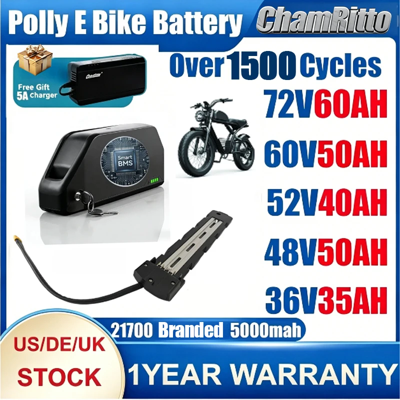 Electric bike Down Tube 48V 52V 30ah Battery 60V 72V 3000w Electric Bicycle Bateria1500W 40ah 50 60ah 21700 1000wLithium Battery