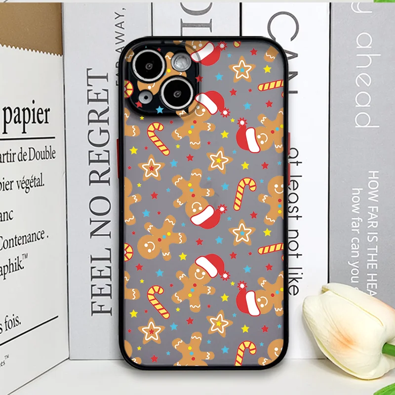 Engraçado natal temático gingerbreadman caso de telefone para samsung galaxy s25 ultra s24 fe s23 s22 plus s21fe 5g à prova de choque capa macia