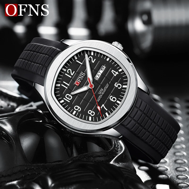 OFNS Top Brand Luxury Men\'s Quartz Watches Military Sports Waterproof Watch Automatic Date Week Quartz Men\'s Wristwatch Relogio