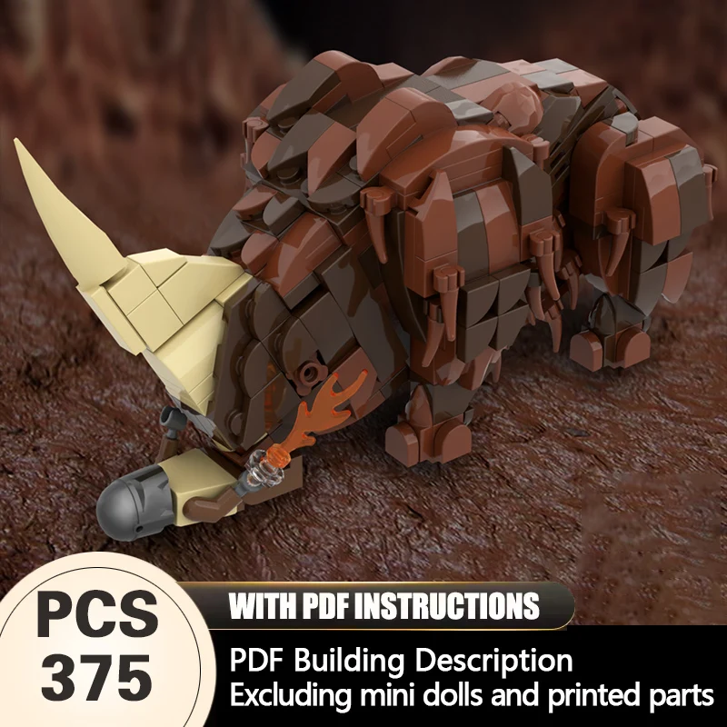 

Creators Animal Series Model MOC Building Bricks Large Mudhorn Modular Technology Gifts Holiday Assemble Children Toys Suit