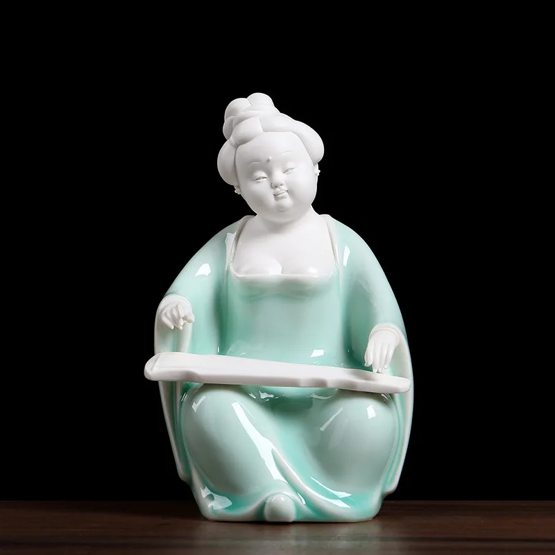 CZ ceramics Tang Dynasty ladies piano chess character ornaments Chinese style four beautiful women home living room decoration