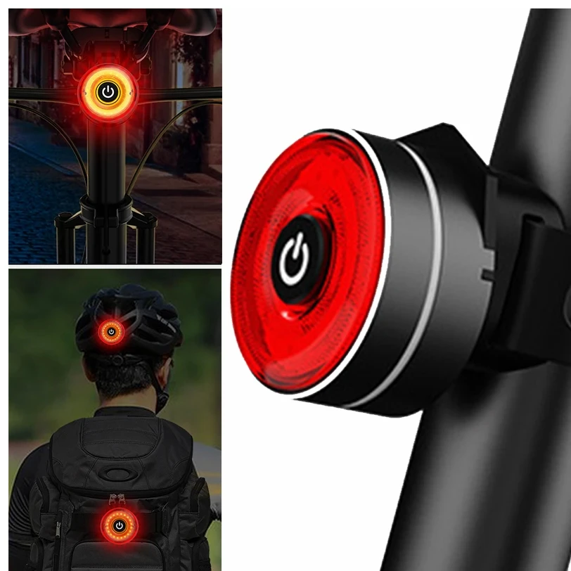 

Bike Rear Light Smart Brake Sensing Light Taillight Charging 6 Light Modes High Brightness Bicycle Rear Lamp Waterproof