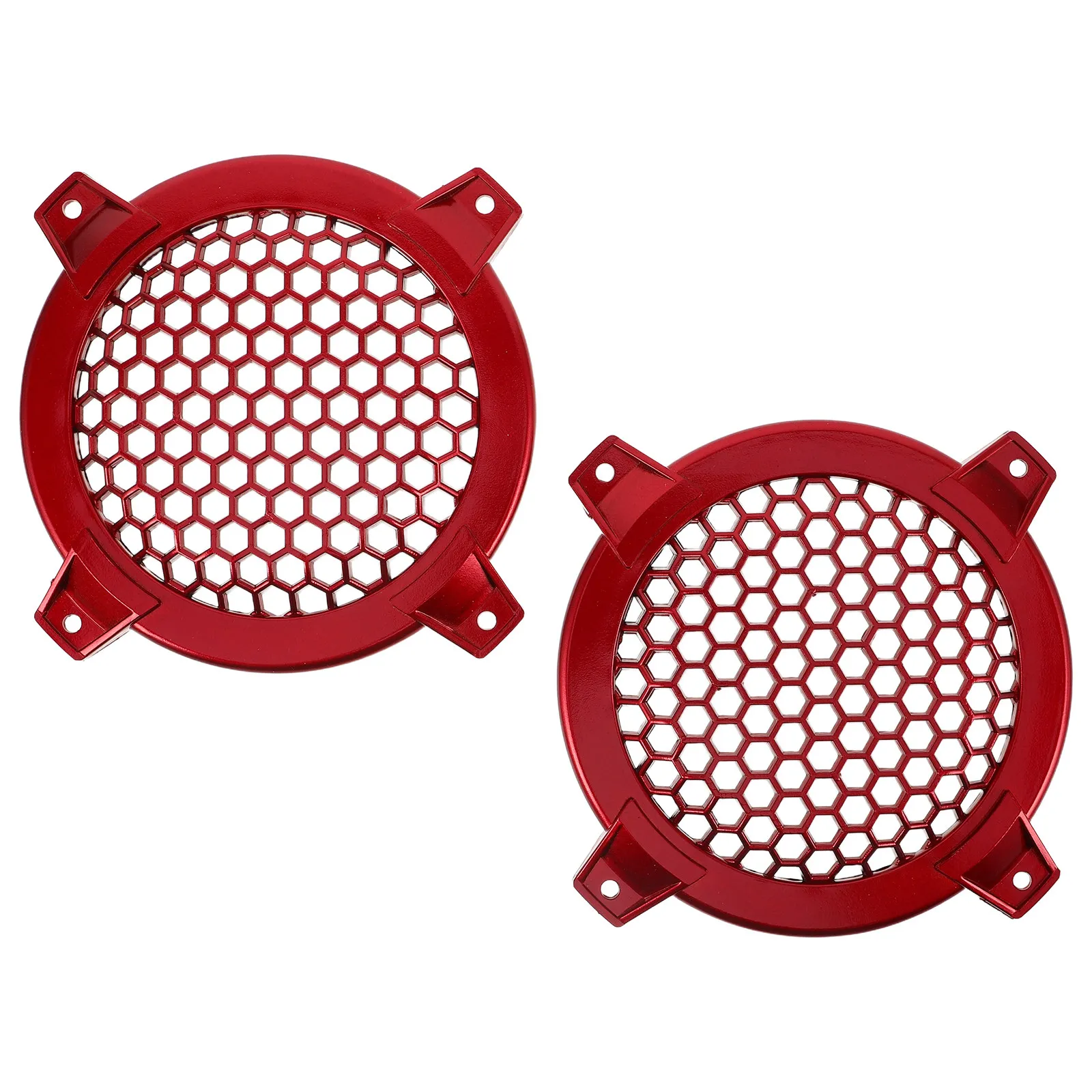 2Pcs Automotive Speaker Covers Round Plastic Mesh Car Audio Grill Guard Protective Case 4 Inch Speaker Dust Proof Loudspeaker