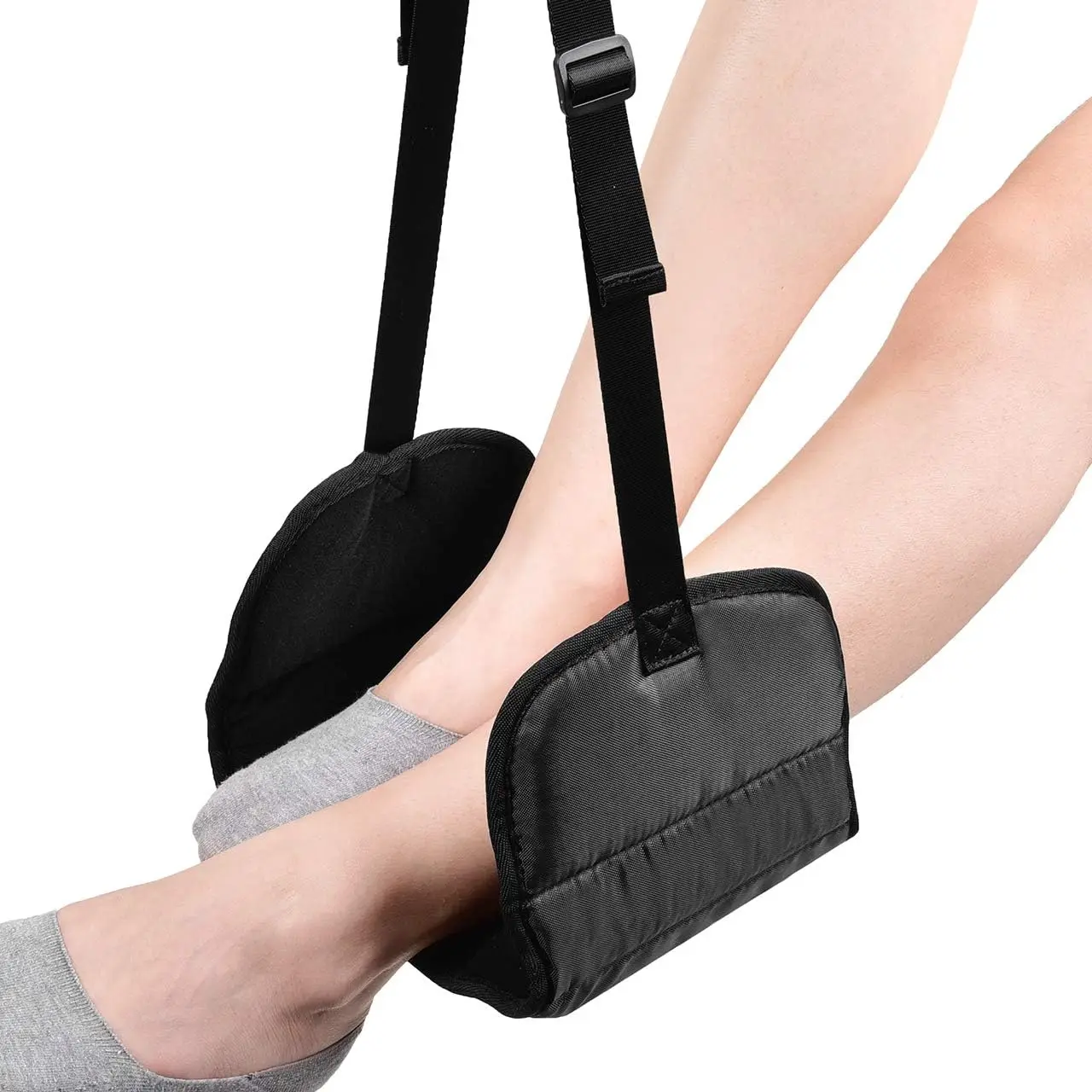 

Airplane Footrest Made With Premium Memory Foam - Airplane Travel Foot Hammock, No Clashing Foot Hammo & Portable Plane Leg