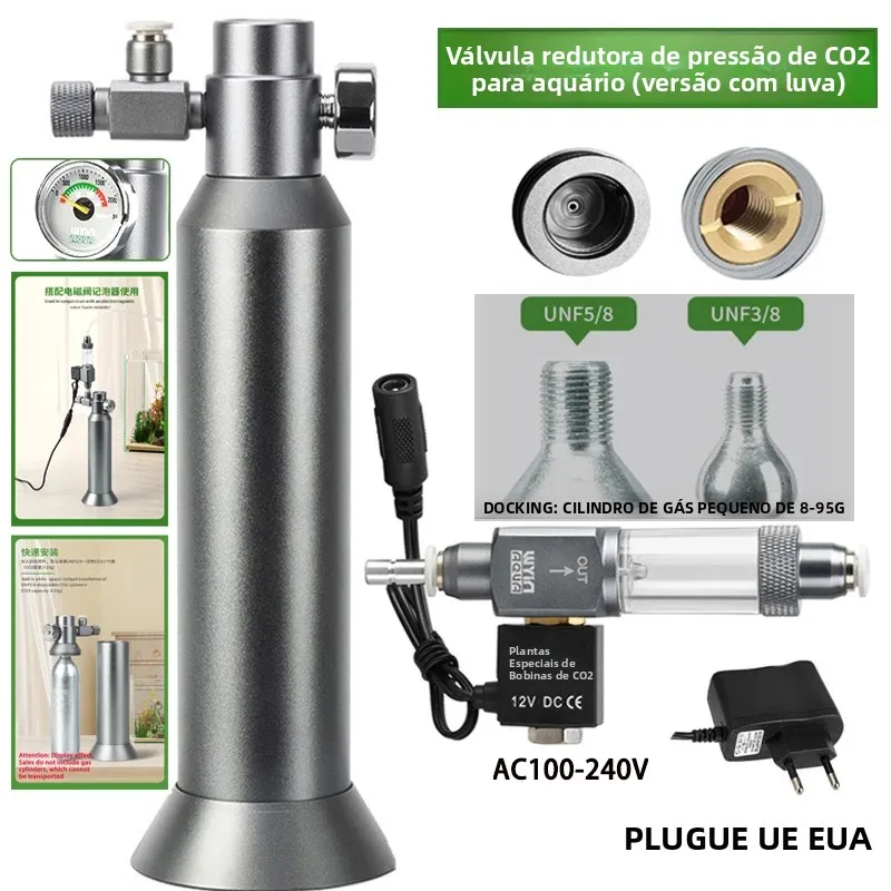 set-regolatore-co2-fai-da-te-per-acquario-con-valvola-solenoide-a-innesto-rapido-misuratore-di-bolle-e-base-in-metallo-per-riduzione-pressione-co2-per-acquari