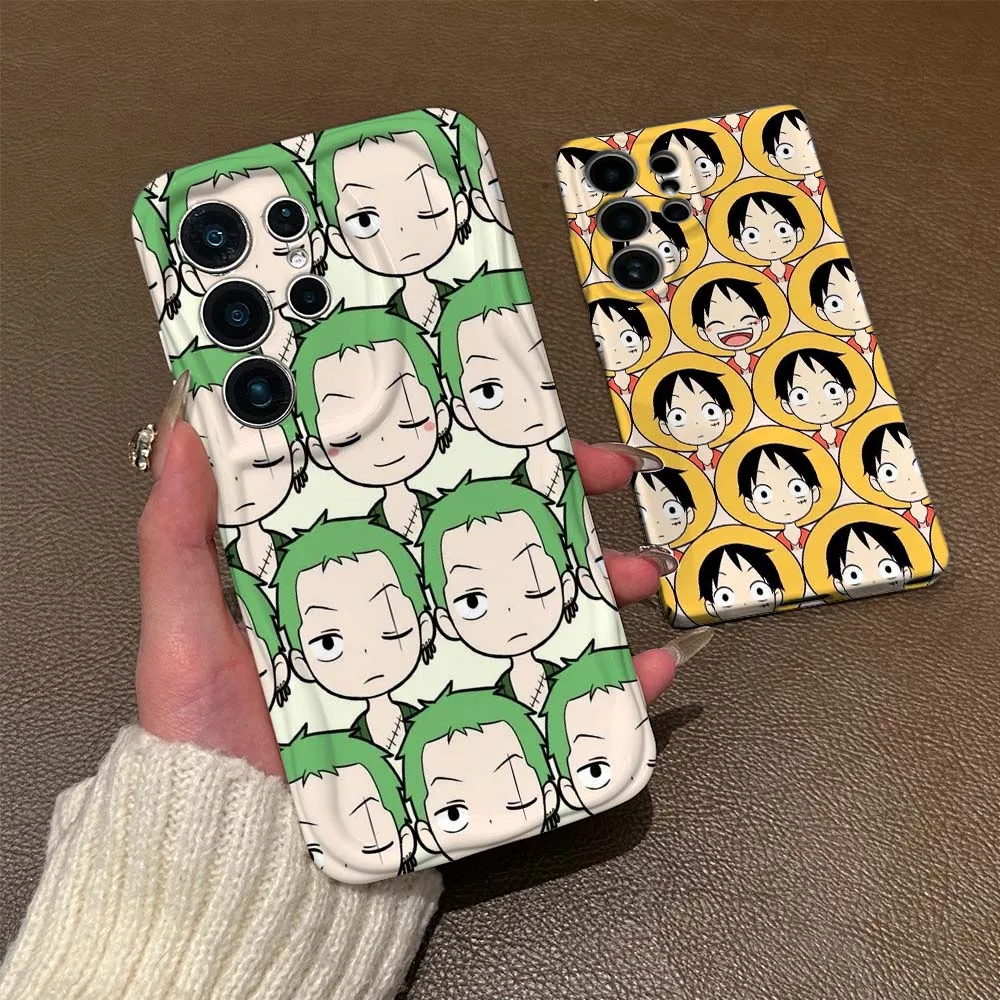 

Monkey D. Luffy Zoro Cute Phone Case For Samsung Galaxy S26 S25 S24 S23 S22 S21 Plus Ultra FE Lite 5G Feilin Wave Oil Shell