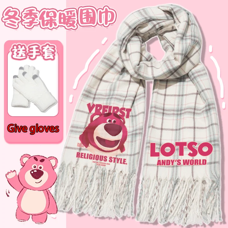 

Disney Strawberry Bear x Angora Scarf Winter 2025 New Arrivals for Men and Women Students Korean Version Luxurious Shaw