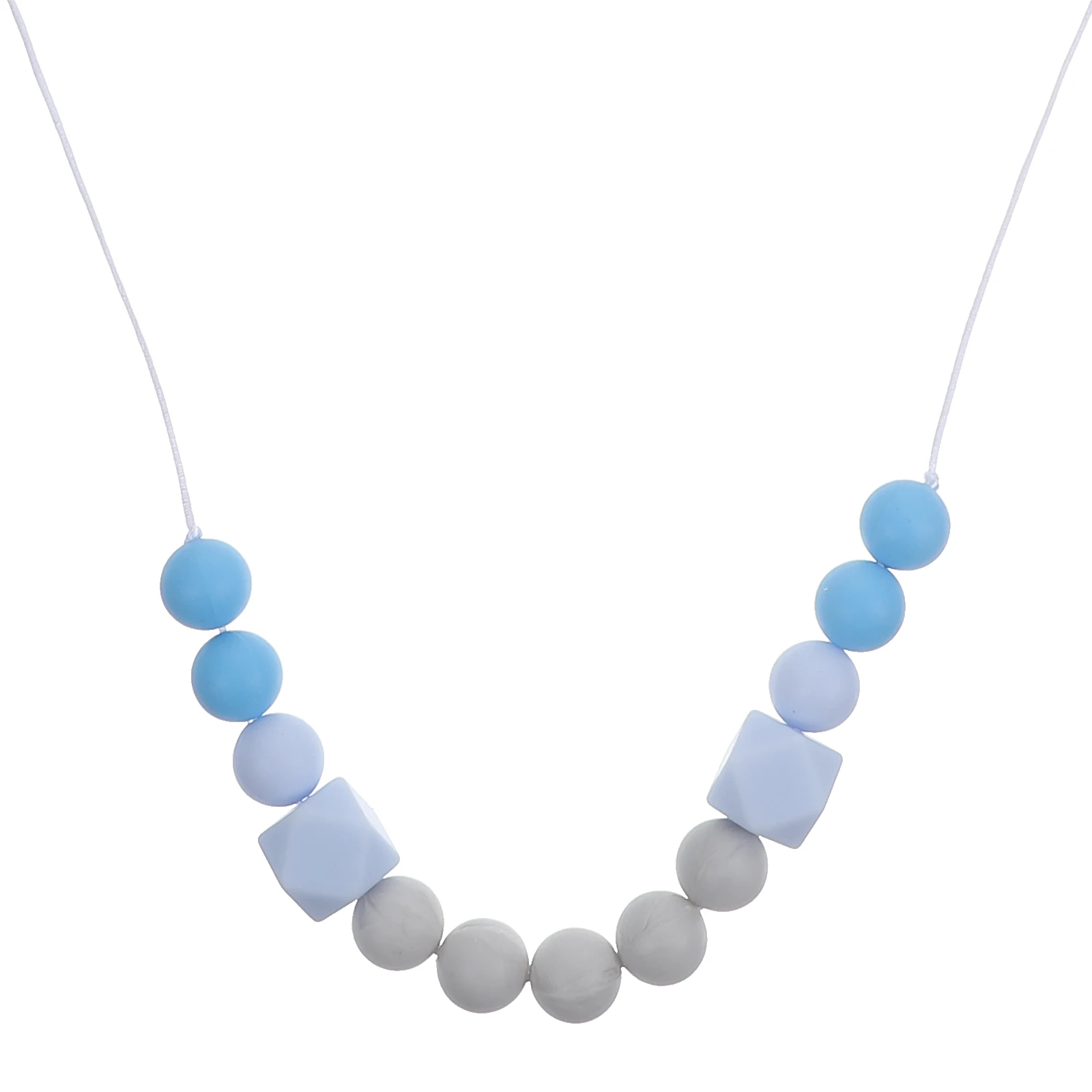 

Contrast Toys DIY Teething Silicone Chew Toy Nursing Chewy Toy Silicone Teeth Teething Necklace Jewelry Blue