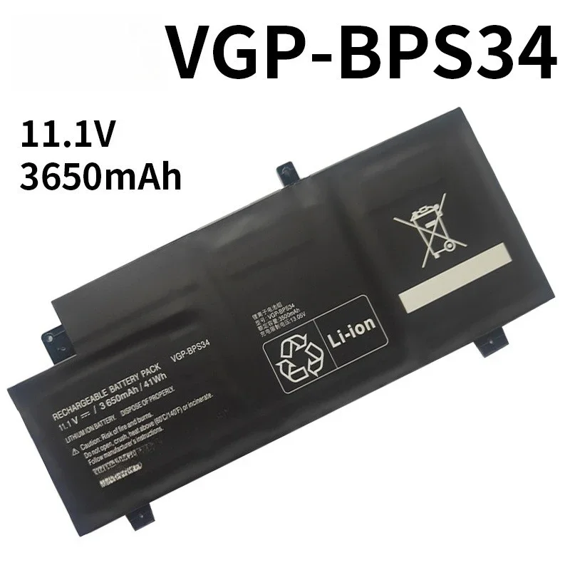 High Performance VGP-BPS34 Li ion Battery For Sony VGP-BPL34 SVF1521V2CB SVF1421AYCB Notebook 11.1V 3650mAh Long Life Battery
