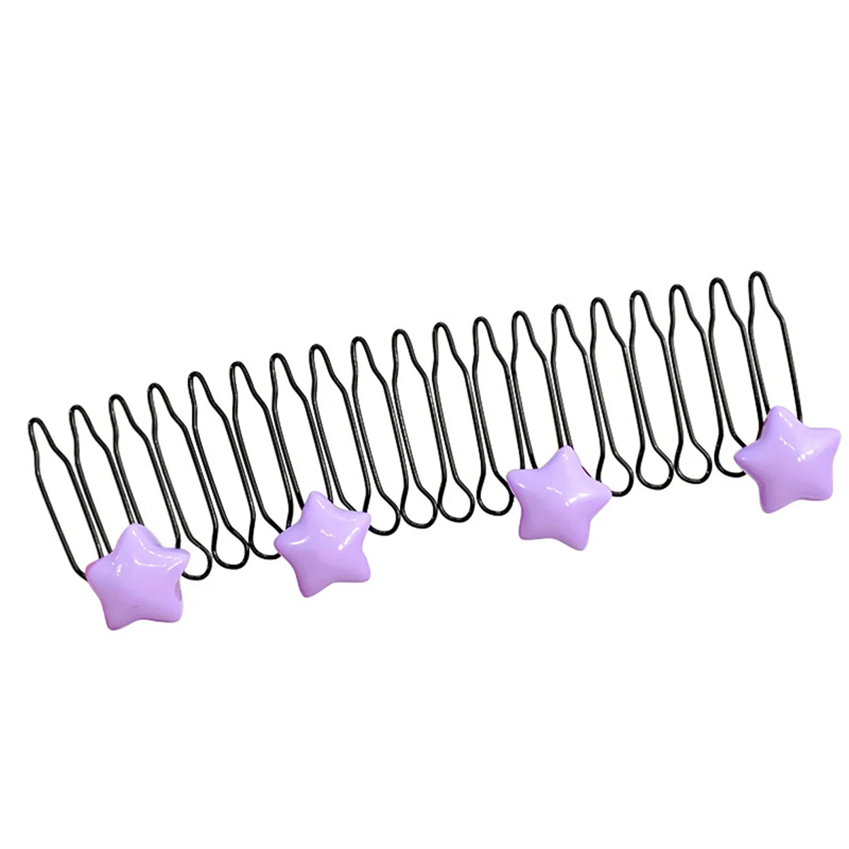 New Cute Colorful Heart Star Bow Pull-out Stretch Metal Hair Comb For Girls Broken Hair Finish Headband Fashion Hair Accessories image 5
