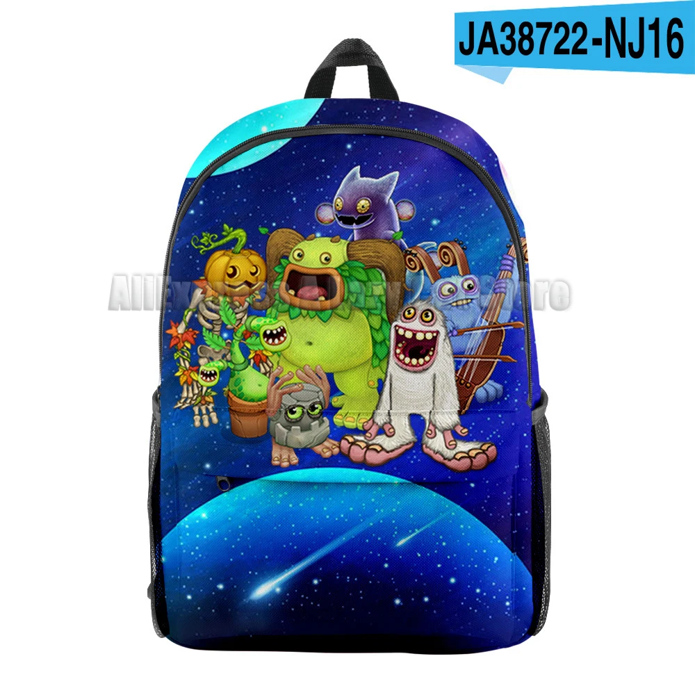 Mochila infantil My Singing Monsters, mochila de pelúcia para jogos de terror, mochila infantil para meninos e meninas, mochila para presentes