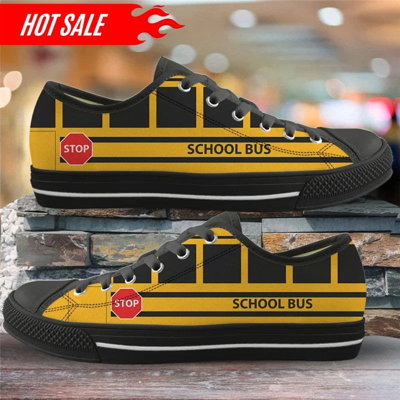 

Женские повседневные кеды Doginthehole Yellow School Bus, низкие, из вулканизированной ткани, для девушек