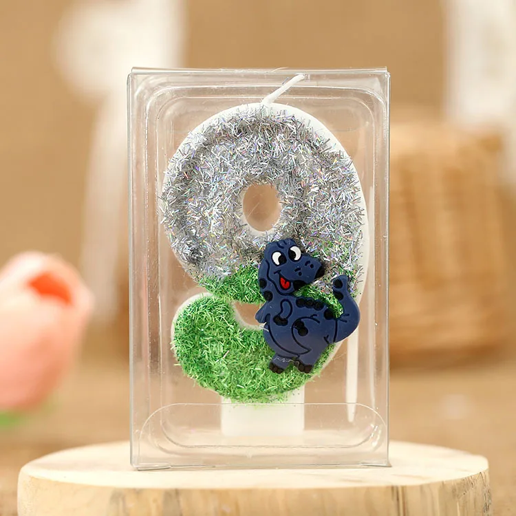 2025 vela digital criativa série dinossauro bolo de aniversário vela decorativa embalagem individual transfronteiriça venda quente