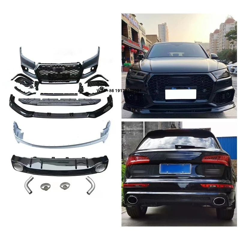 

RSQ5 Car Modification New Front and Rear Bumper Body Kit with Fog Light Grille Bolt-On Car Upgrade for 2018-2020 Q5/Q5L