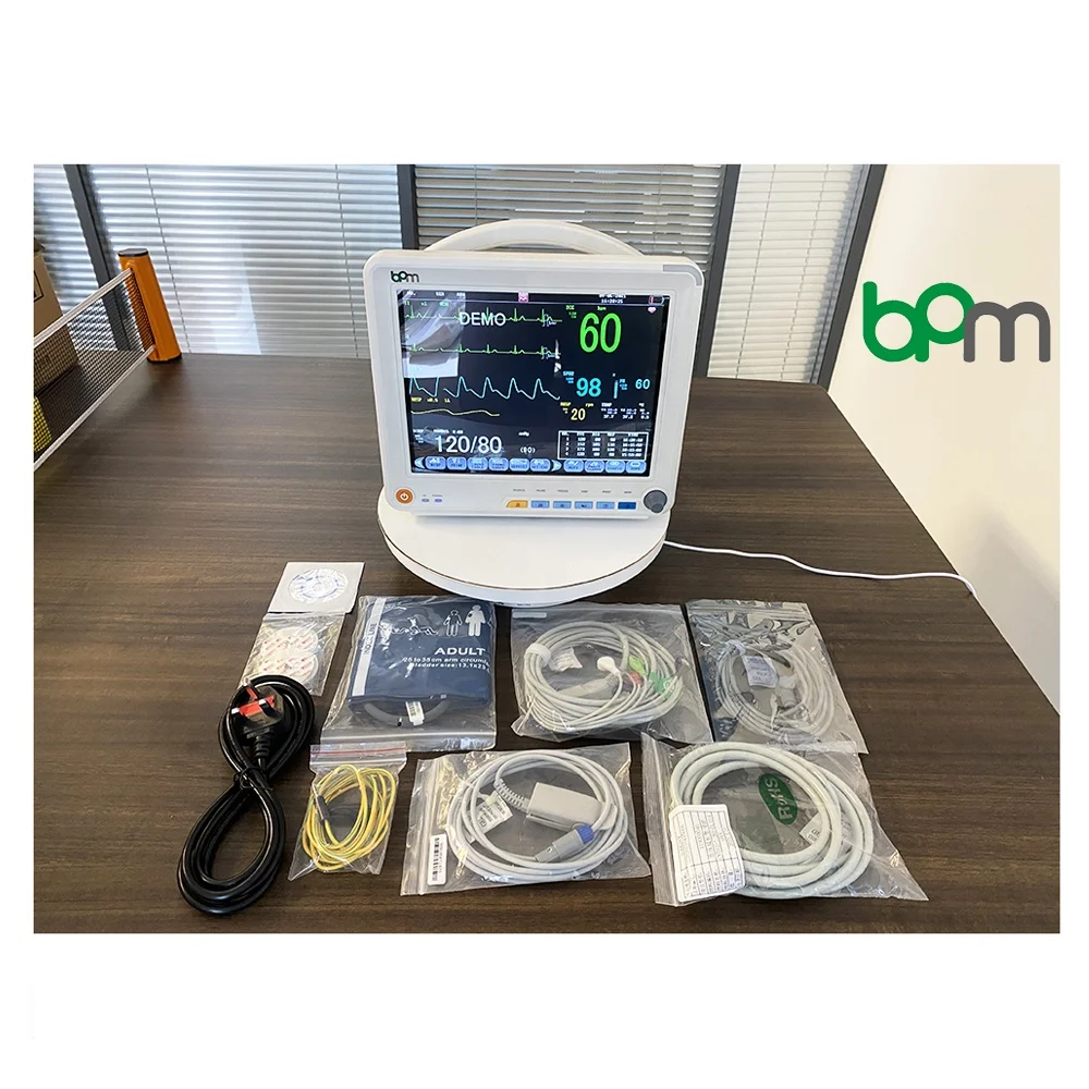 BPM-M1214 12 Inches Portable Monitoring Device Trolley ICU Multiparameter Vital Signs Monitor