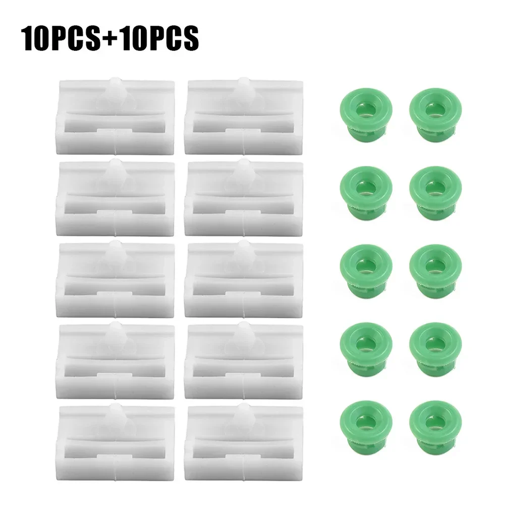 

10 X Rocker Panel Side Sill Skirt Moulding Clips +10 X Green Grommets Fit For BMW E36 E46 E90 PA6 Auto Interior Accessories