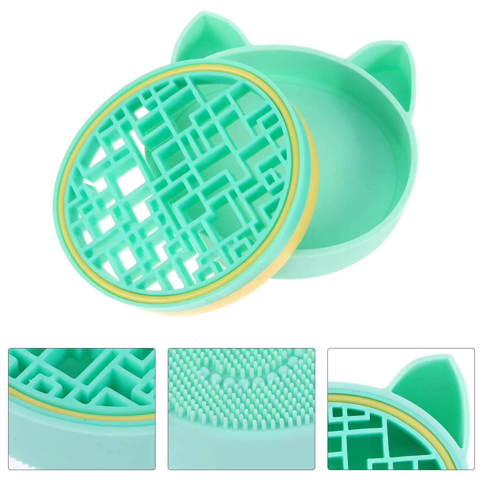 Pudełko do czyszczenia pędzli do makijażu, silikonowa mata czyszcząca 2 w 1, uchwyt do suszenia dla wszystkich rozmiarów pędzli, organizer z podkładką do szorowania.