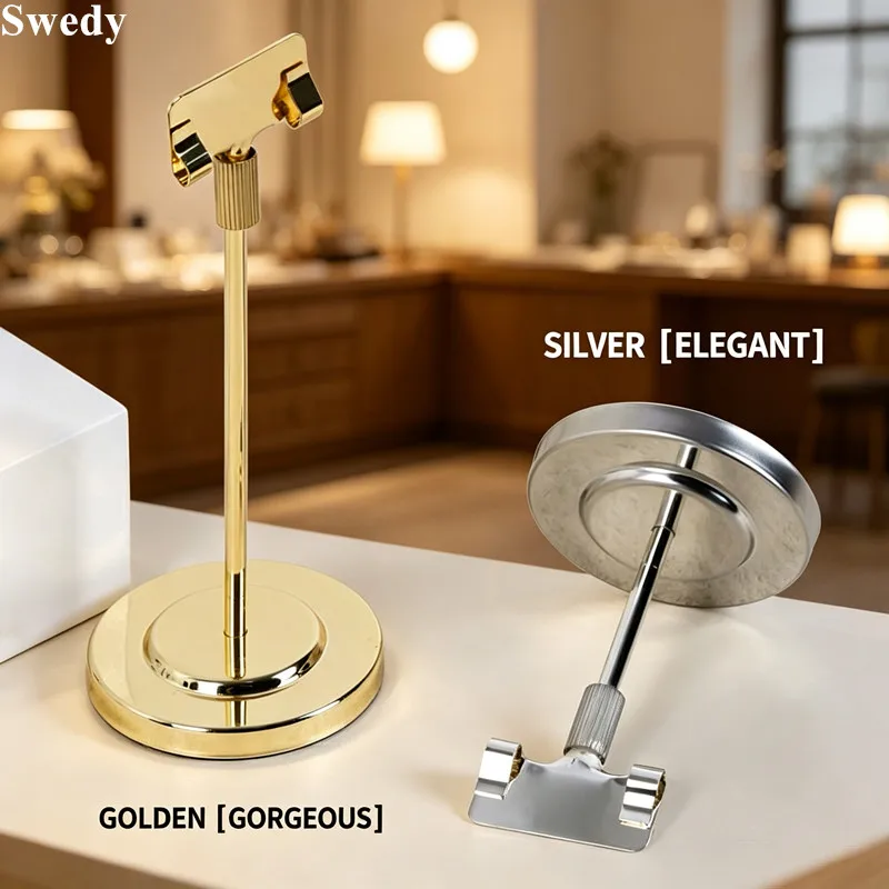5 Pieces Wood Base Card Holder Adjustable Metal Clip Tabletop Menu Label Stand Home Wedding Table Number Price Tag Display Decor