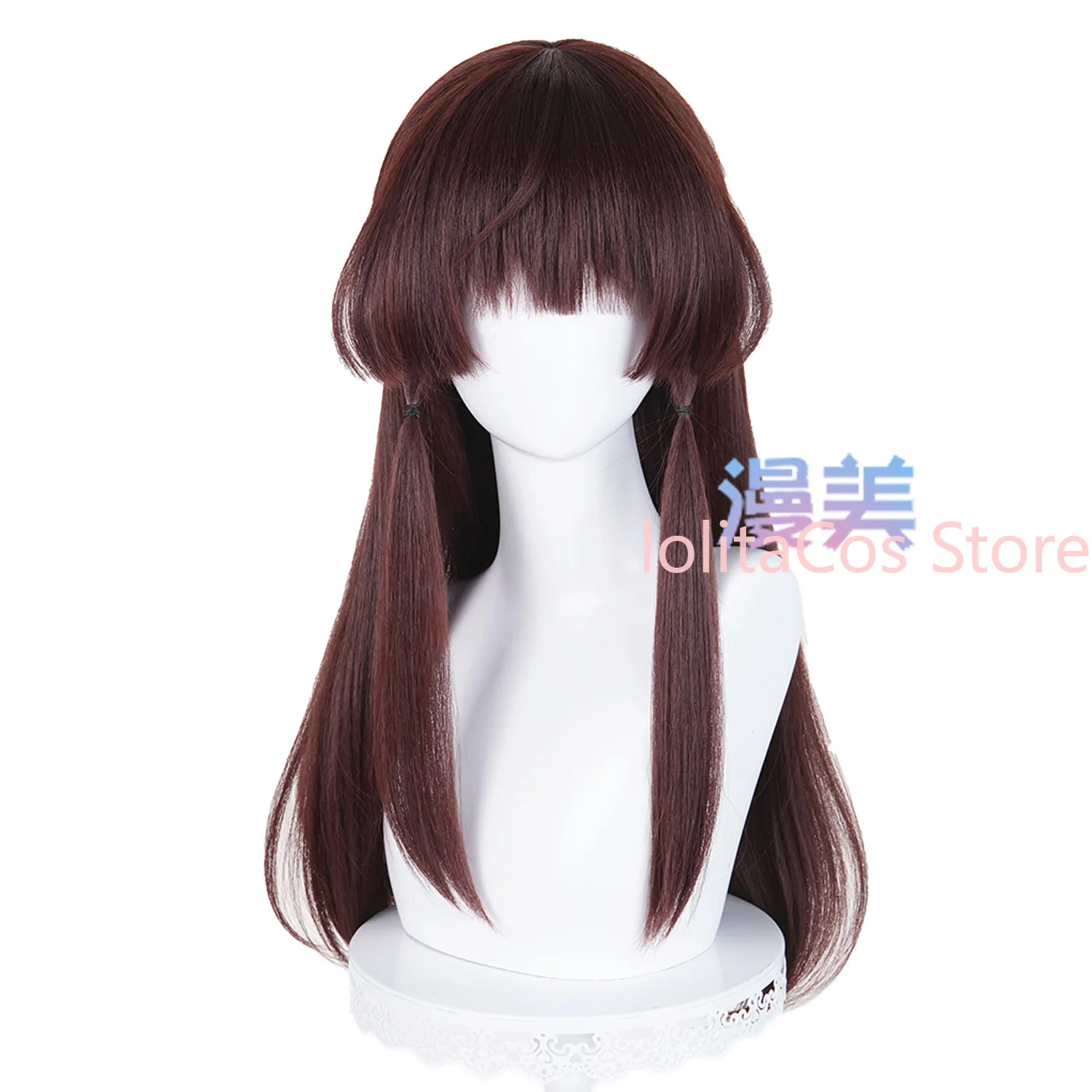 Touhou Project Hakurei Reimu Cosplay Wig Brown Long Hair Comic Con Props Role Play Accessory Women Coser Gift Halloween view 5