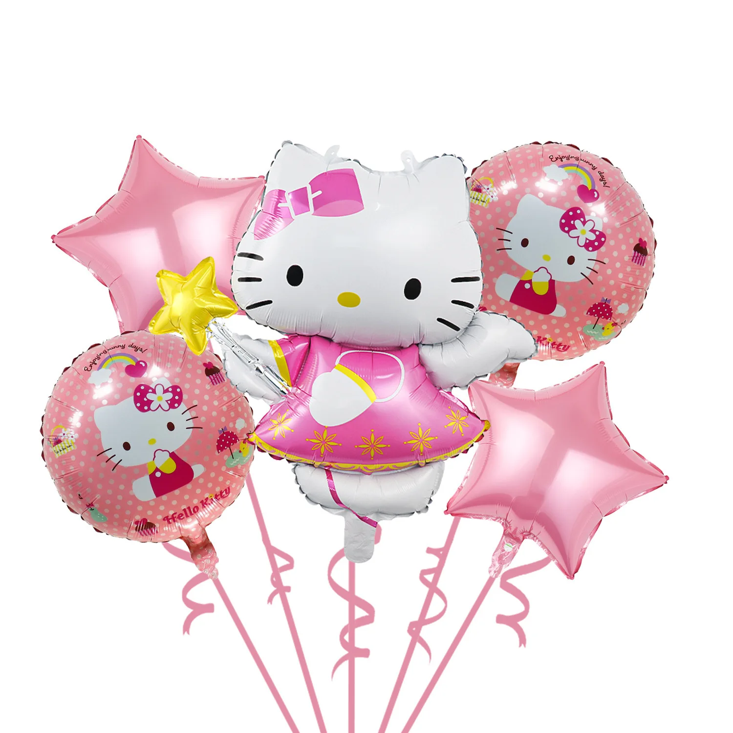 Kuromi Melody Cinnamoroll Hello Kitty Theme Foil Balloons Sets Girls Favors Happy Birthday Decorations Party Balloon