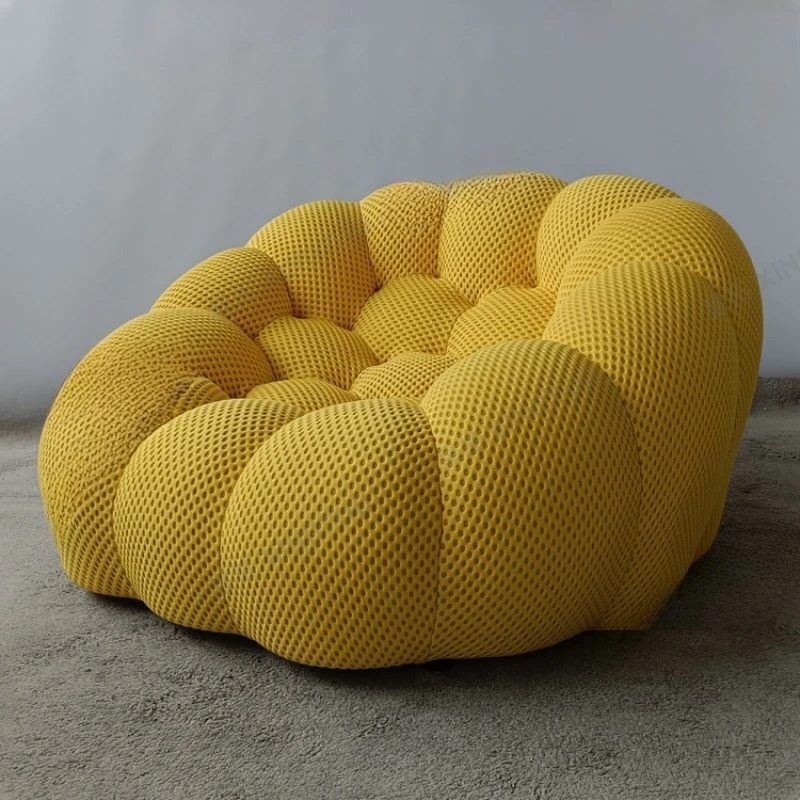 Vacuum Compression Sofa, Three-person Single Curved Living Room Fabric Sofa