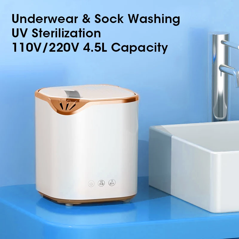 

Mini Automatic Washing Machine Intelligent Home Socks Underwear Washing With Dryer Bucket in Student Dormitory Artifact