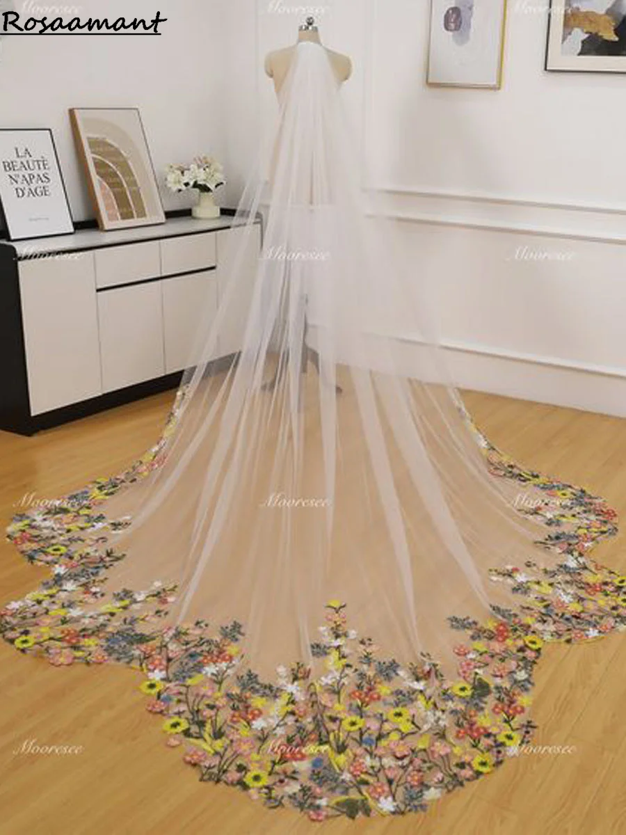 Flower Veil Long Floral Wedding Veils