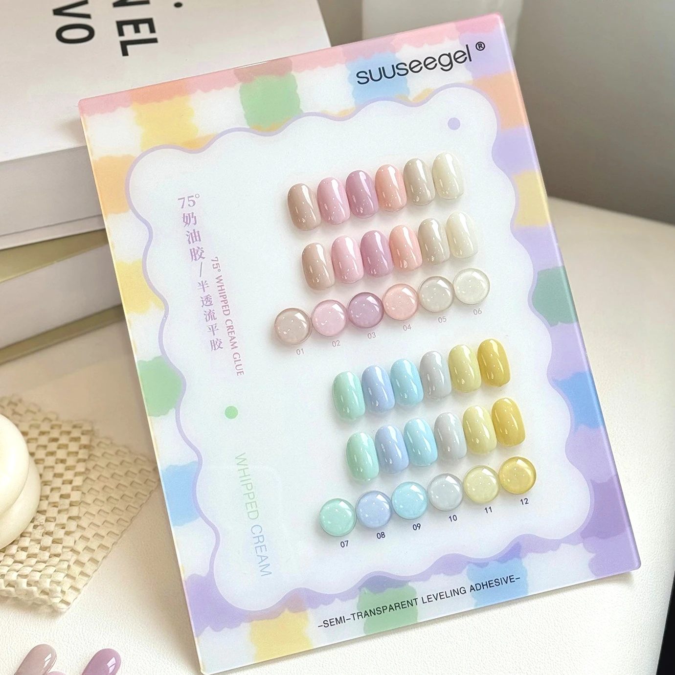 VVSFSSIR Nail 12 Colors Macaron Jelly Gel Polish Set 15ML Semi Transparent Milky Nude Pastel Self Leveling UV LED Soak Off