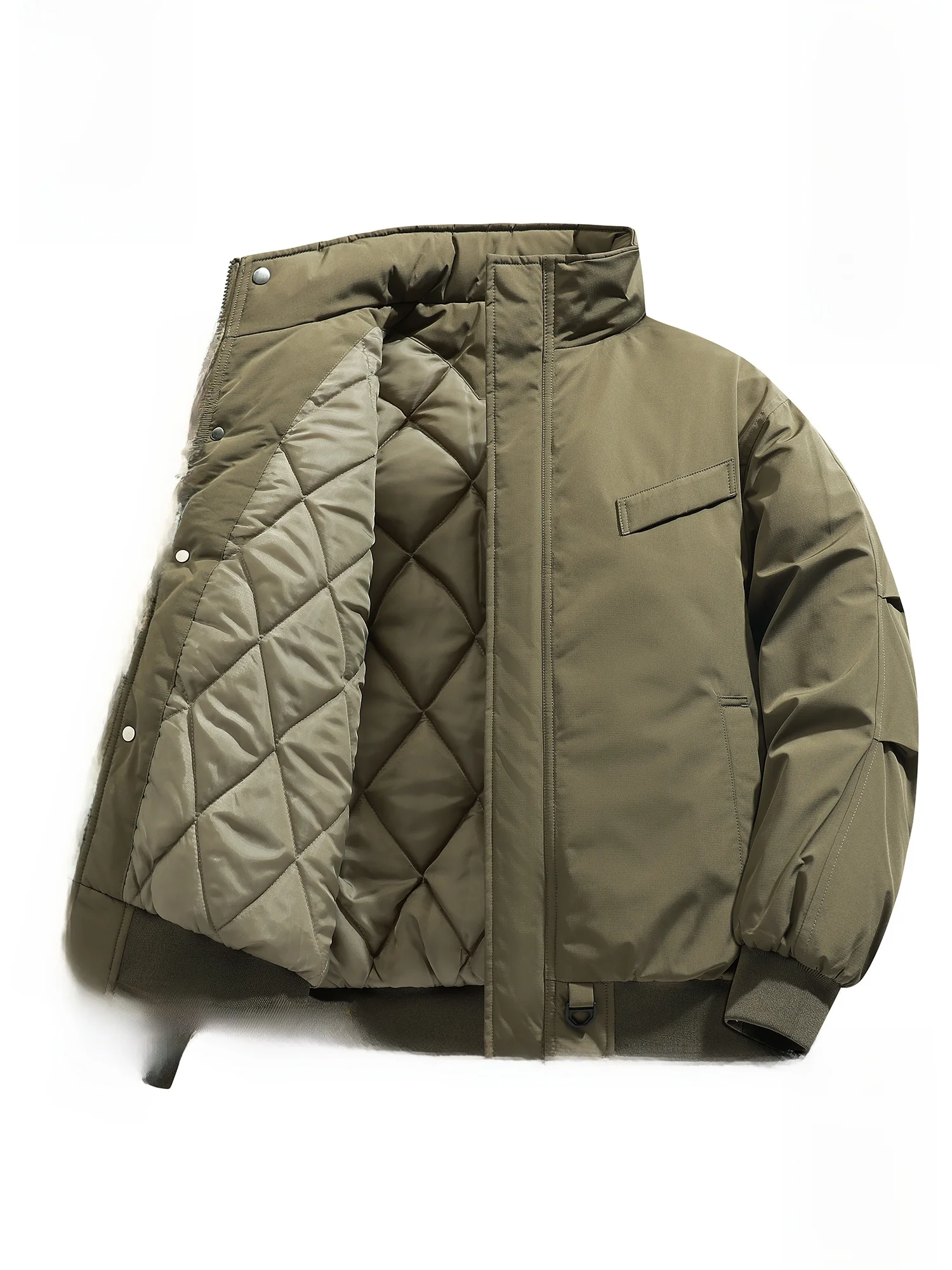 

PaulFrank Retro Thiened Cotton Jaet Men's Winter Warm Coat Stand Collar Zipper Closure Long Sve Youth Faion Polyeste...