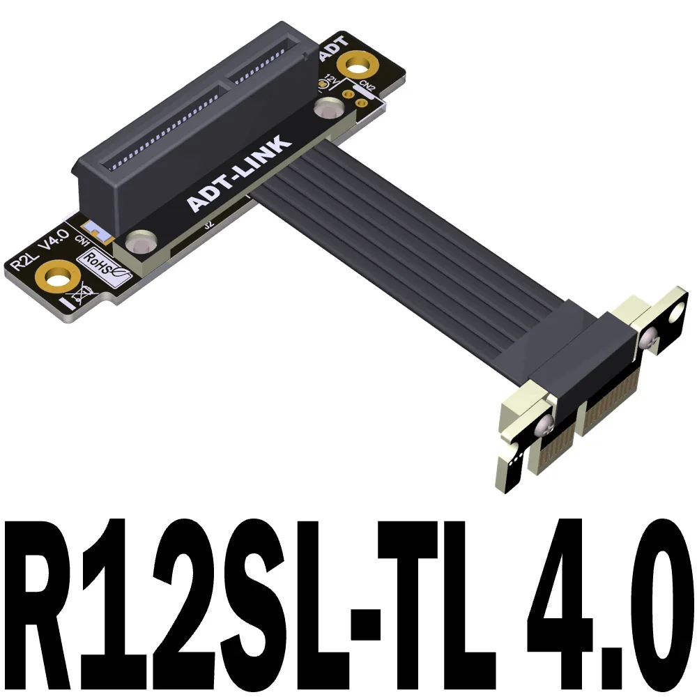 Gen4 Riser Card PCIE 4.0 x1 Male To x4 Female PCI Express PCI-E 4X 1X PCI E Riser Extender Ribbon Wire 90 Degree Right Angle GPU