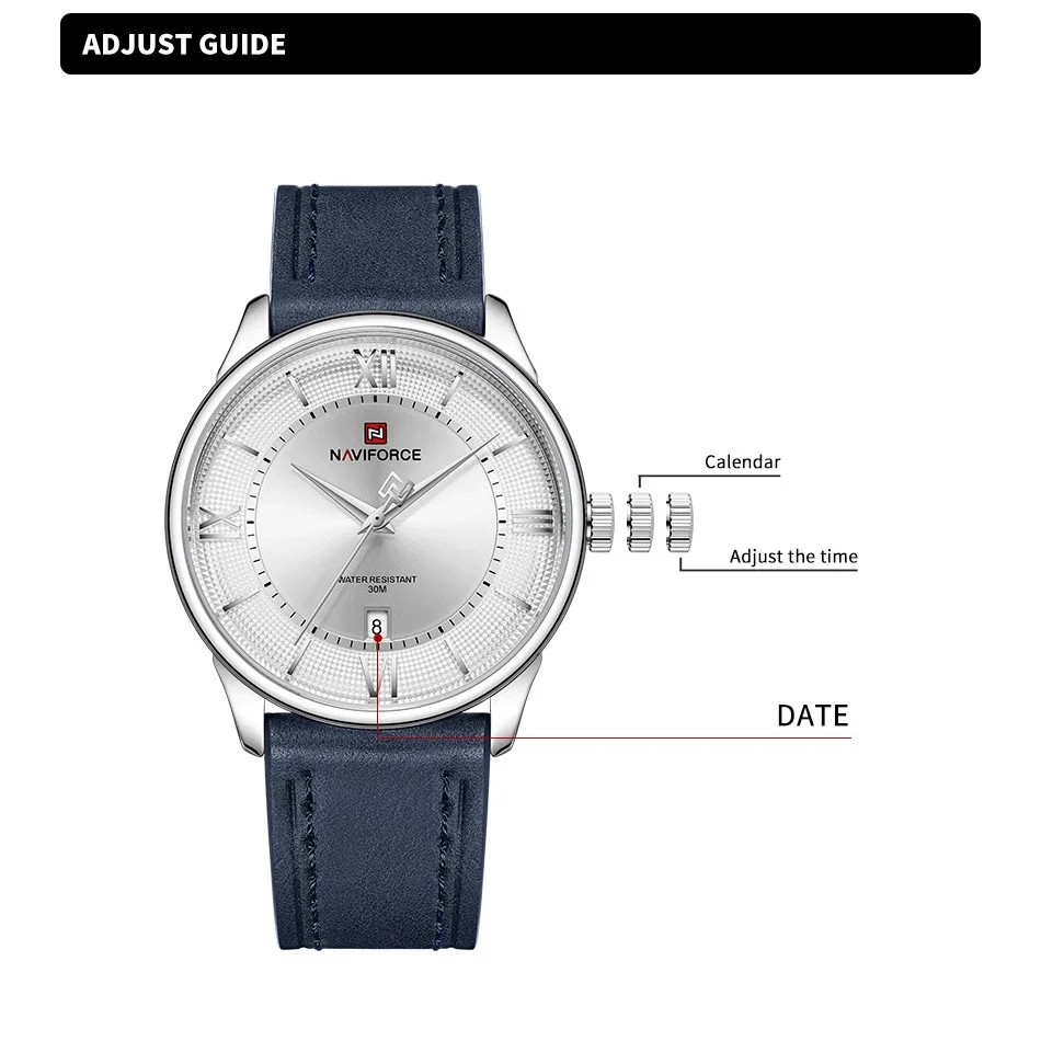 Men's Quartz Calendar Display Waterproof Watch