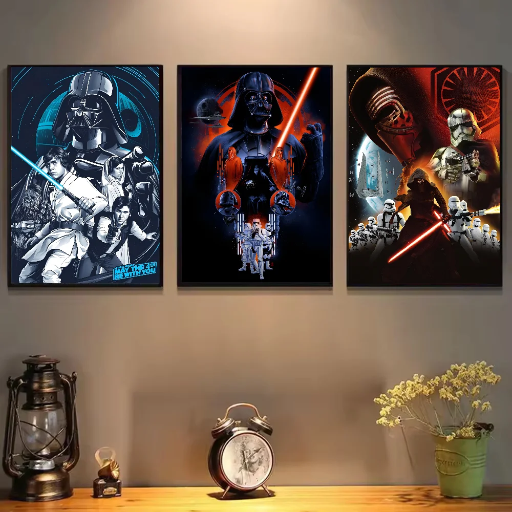 1 قطعة فيلم ستار W-Wars ملصق ذاتي اللصق الفن ورق مقاوم للماء ملصق مقهى بار غرفة جدار ديكور