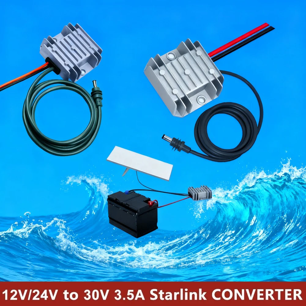 

9-28V to 30V 3.5A DC DC Converter 12V Step-Up Adapter for Starlink Gen 3 Router DC Male Plug Cable