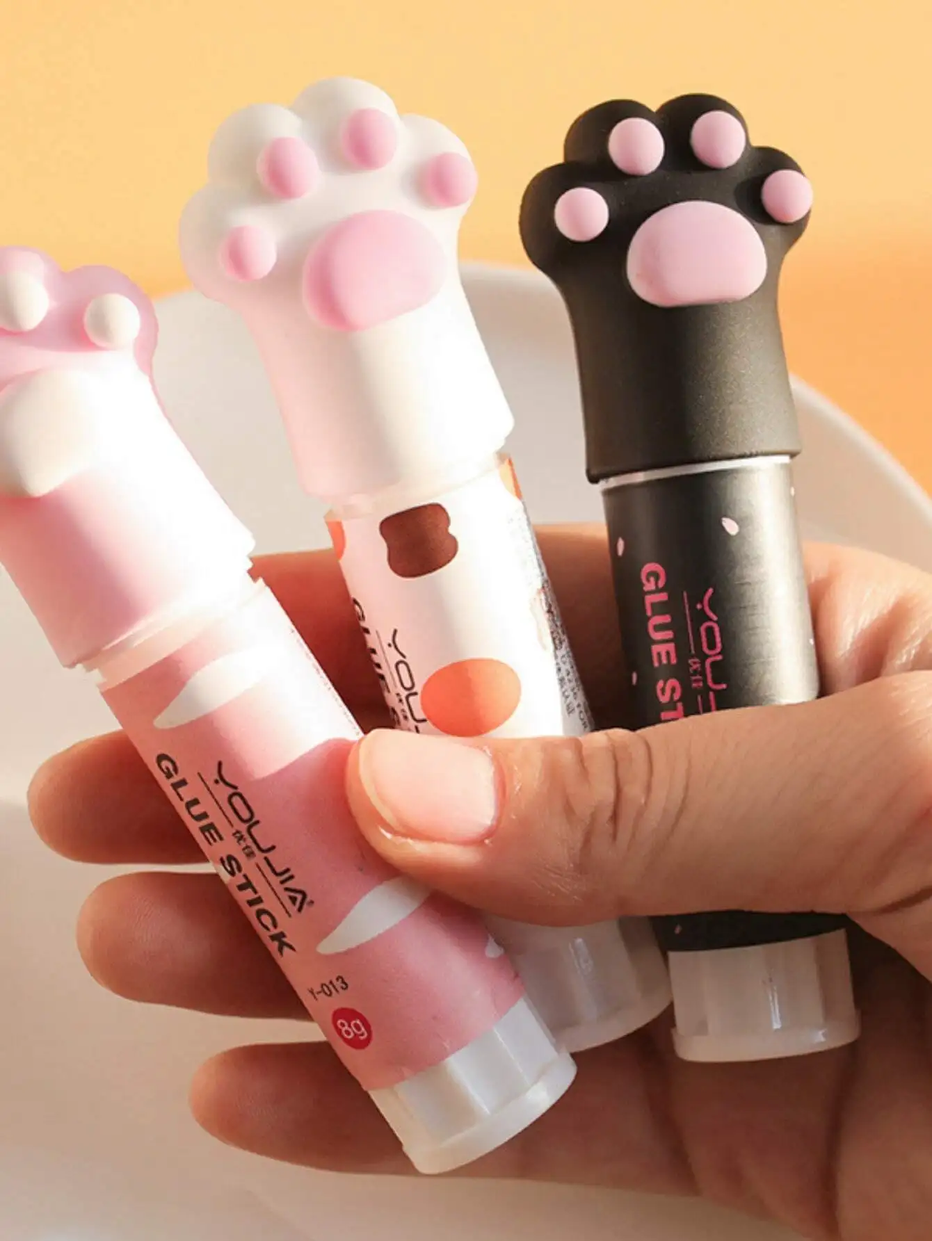 1pc Cute Cat Claw Solid Glue Stick - Quick Kawaii Glue Stick