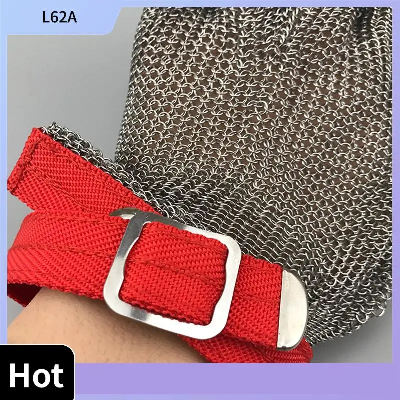 

L62A Protective Glove 304 Stainless Steel Chain Glove For Wood Processing Meat Processing Kitchen Use Crayfish Gloves (M)
