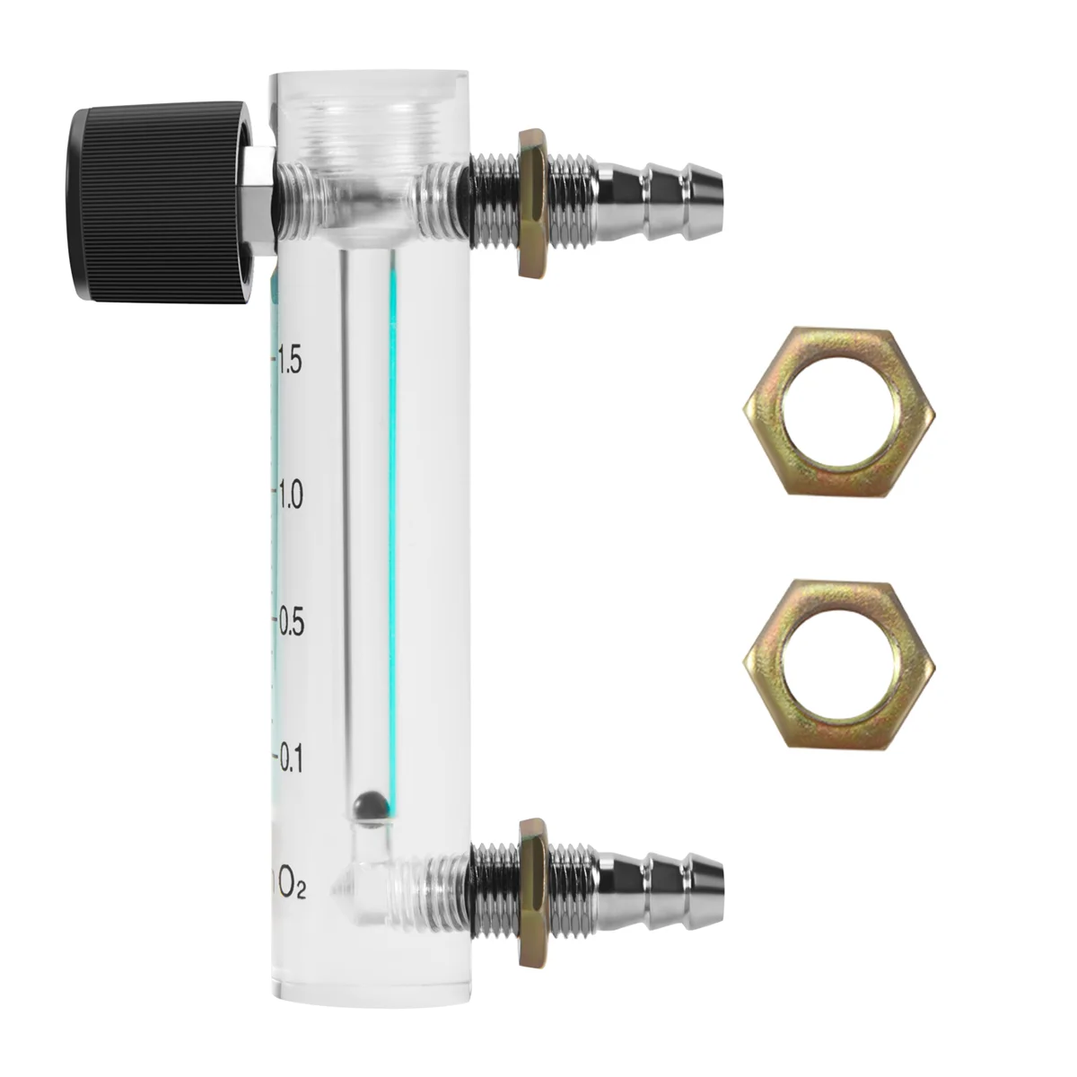 Medidor de vazão de oxigênio 0,1-1,5LPM 1,5L com válvula de controle para gás de ar de oxigênio