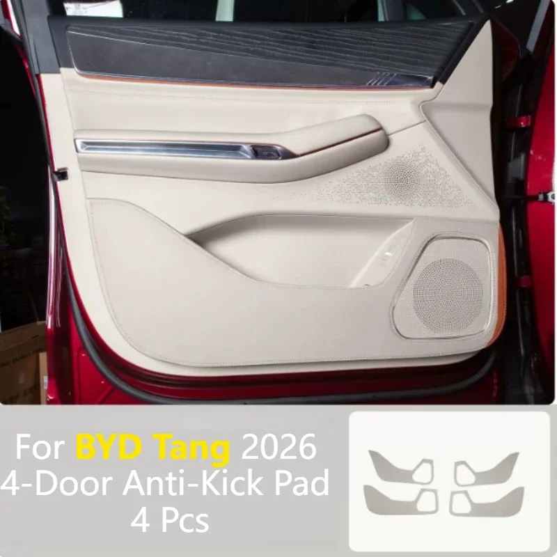 4‑Door Anti‑Kick Pad Leather Waterproof Anti‑Scratch Door Protector Cover Interior Modification Accessories For BYD Tang 2026