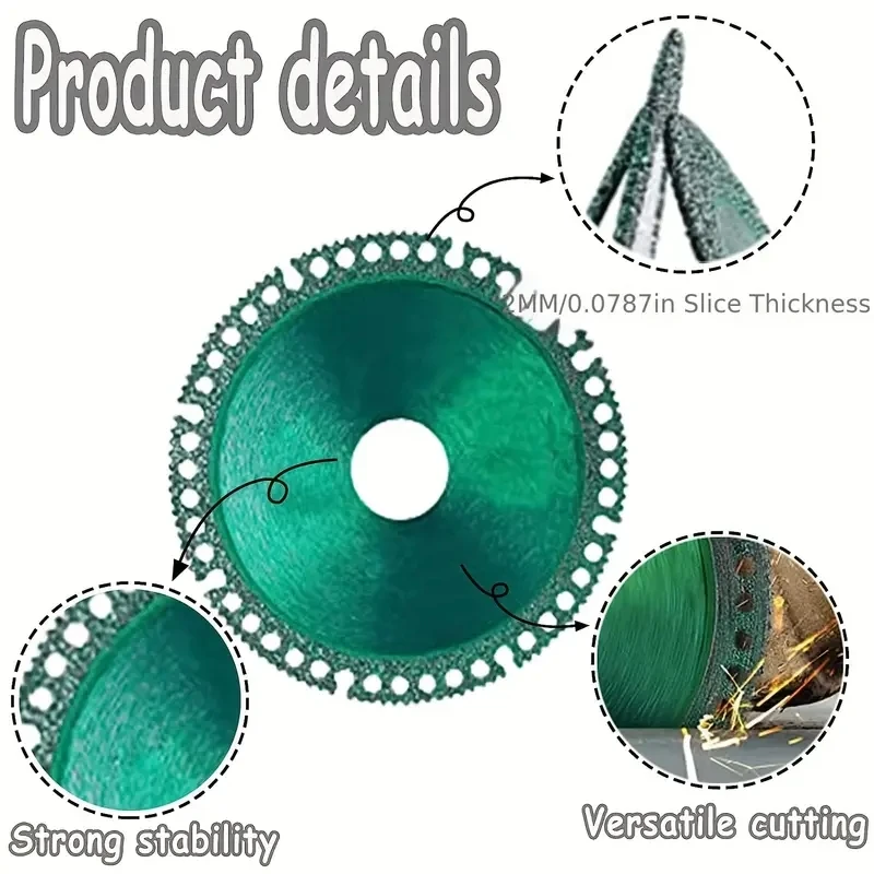 2/5 Pack Diamond Cutting Wheels Precise Cuts on Ceramic Compatible with All Materials Angle Grinder Metal Cutting Disc Tools