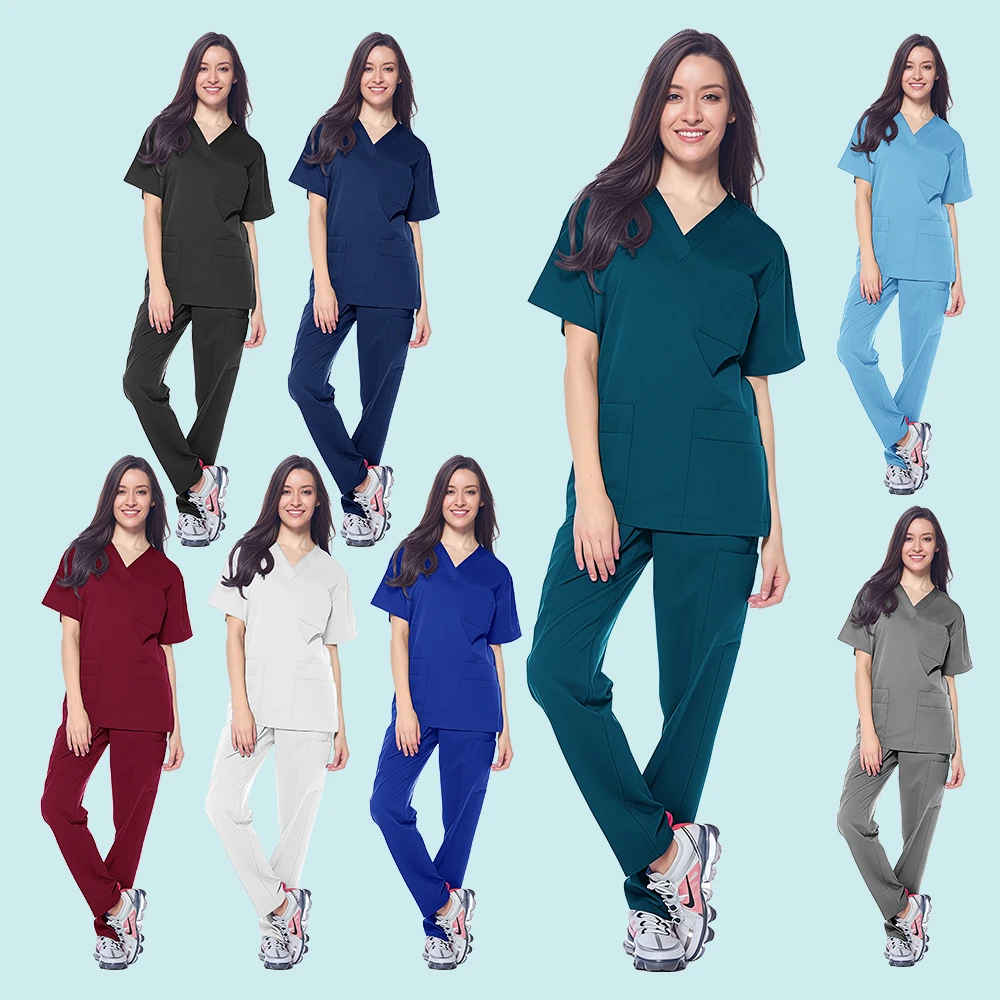Uniforme de blouses médicales de haute qualité, accessoires d'infirmière, vêtements de travail pour clinique d'animaux de compagnie, uniformes d'anesthésiste multicolores pour femmes