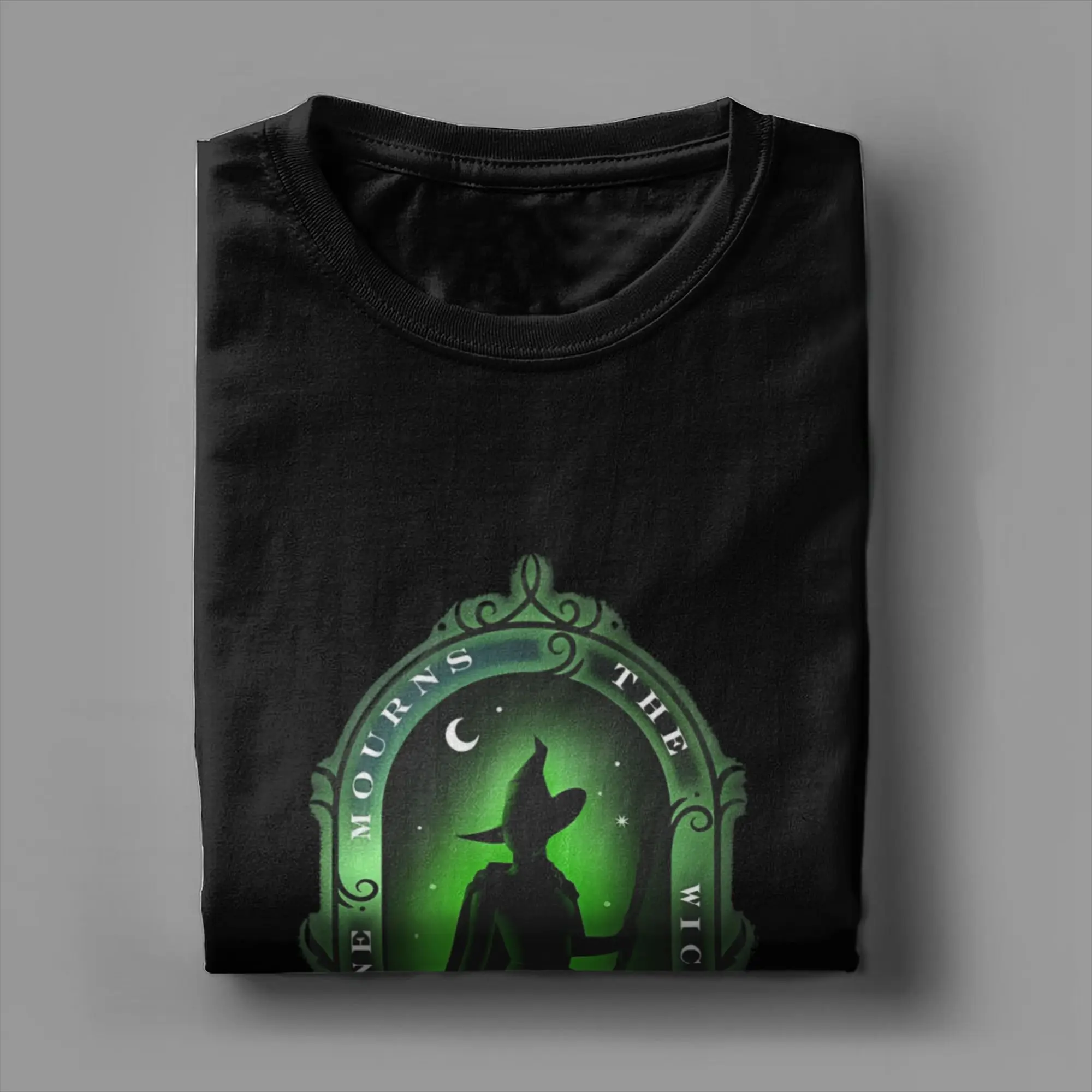 Men T-Shirt Wicked Elphaba No One Mourns Funny Pure Cotton Tee Shirt Short Sleeve Magic Movie T Shirt Round Collar Tops Big Size
