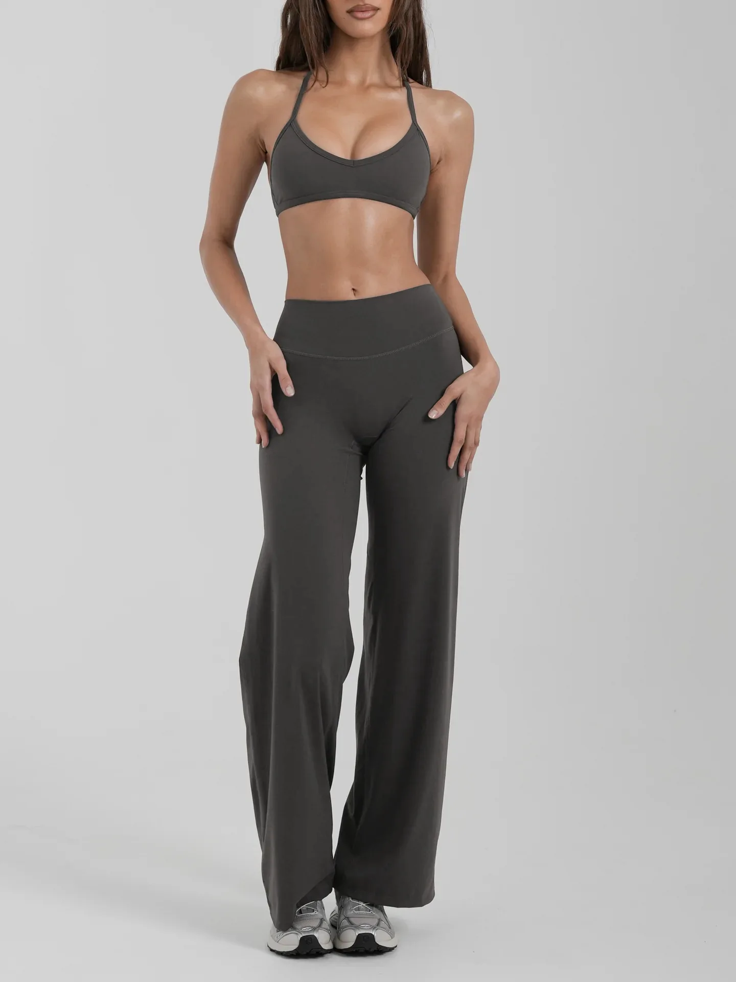 رقبة رسن جديدة، كاشفة الصدر، ملابس داخلية ضيقة، مجموعة اليوغا، سراويل اللياقة البدنية والرياضة، رفع الألواح وسريعة الجفاف قطعتين #6