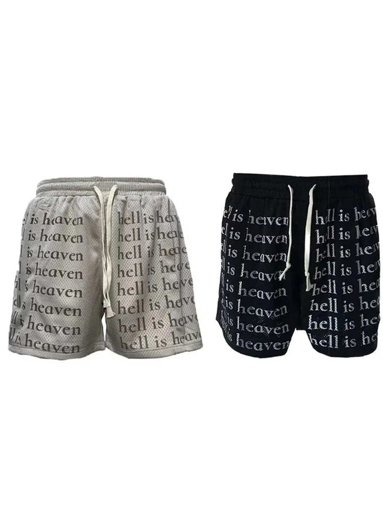 

2024 New Printed Small Grid Ball Pants Breathable and Comfortable Sports Shorts Men's Women's Beach Pants Women's Casual Shorts