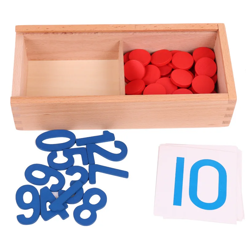 Bambini carte Cognitive Montessori in legno numero conteggio gioco di matematica giocattoli educativi per bambini prima infanzia formazione prescolare