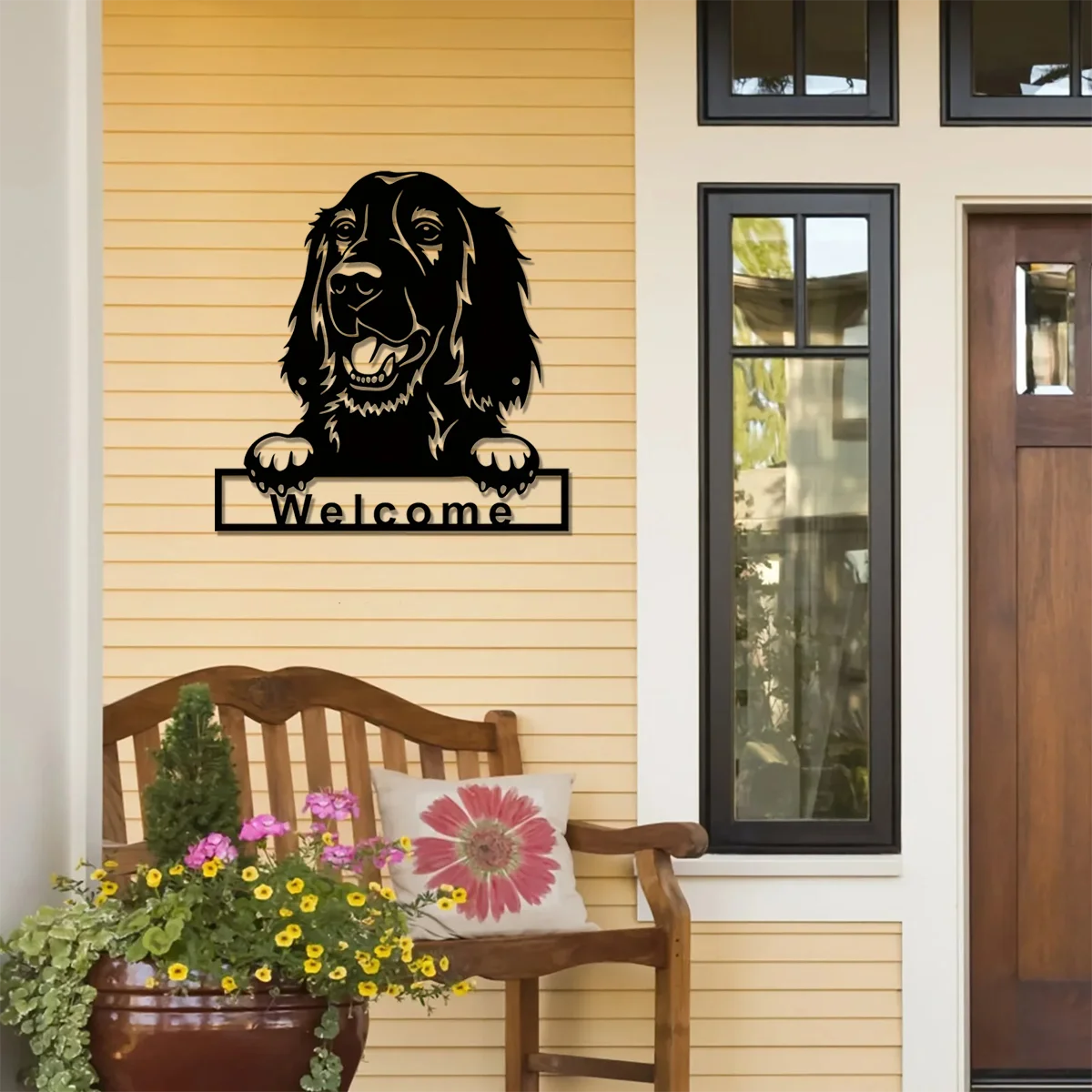 

Promotion 1pc Irish Setter Dog Welcome Wall Hanging Sign Metal Art Ornament Nostalgic Home Decoration Dog Retro Metal Coffee Tin