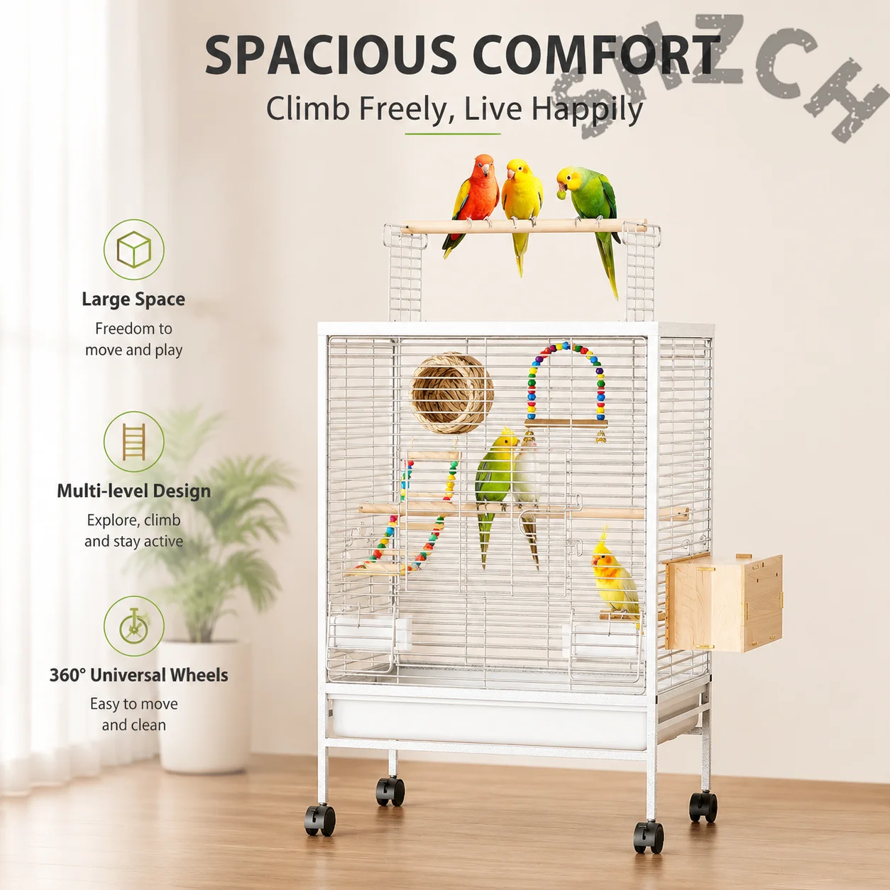 Bird cage parrot cage parrot luxury villa home extra large Xuanfeng small sun special new ecological bird cage