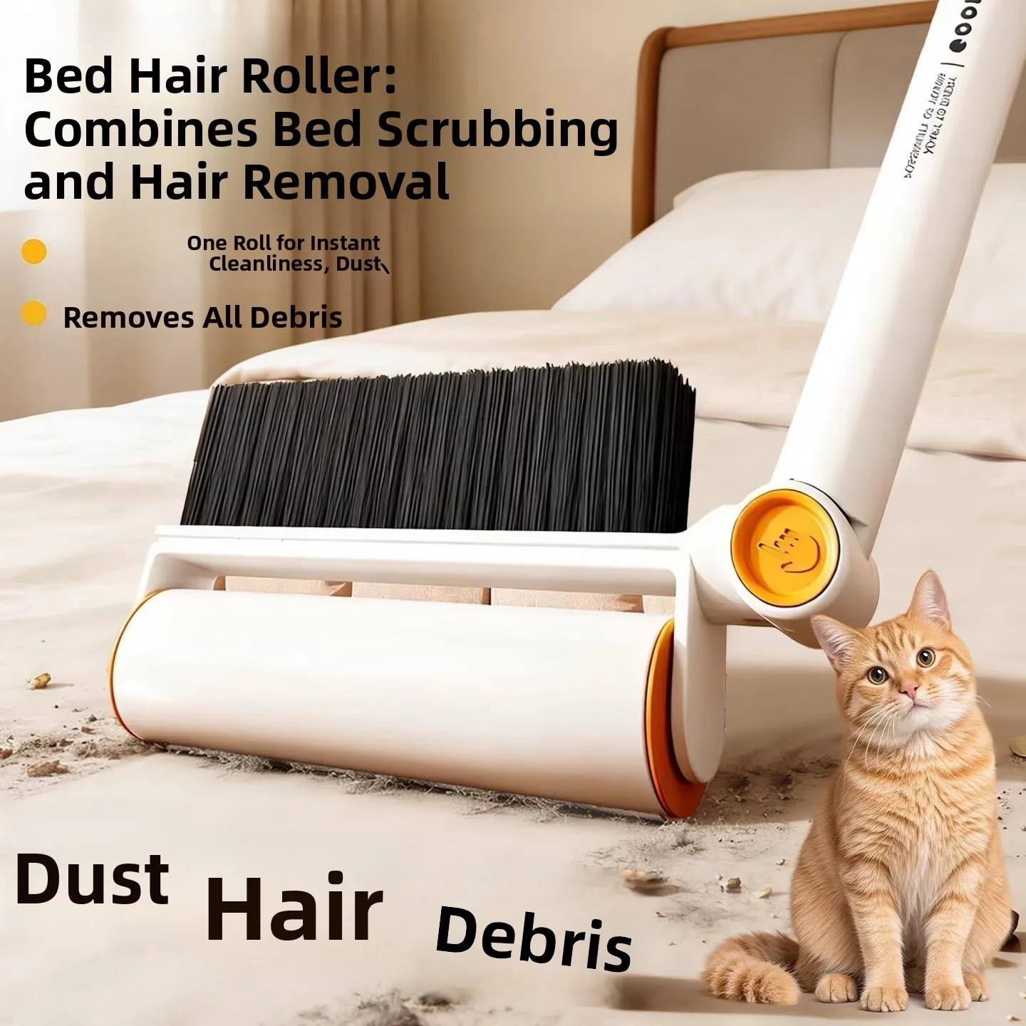 強力な寝具用ヘアローラー-猫の毛取りブラシ-2in-猫の毛取りローラー-強力粘着ローラー