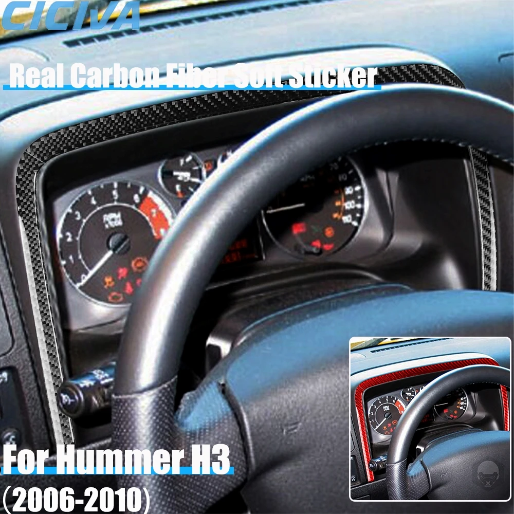 

Автомобильные аксессуары из настоящего углеродного волокна, рамка спидометра, декоративная накладка, мягкая наклейка для Hummer H3 2006 2007 2008 2009 2010