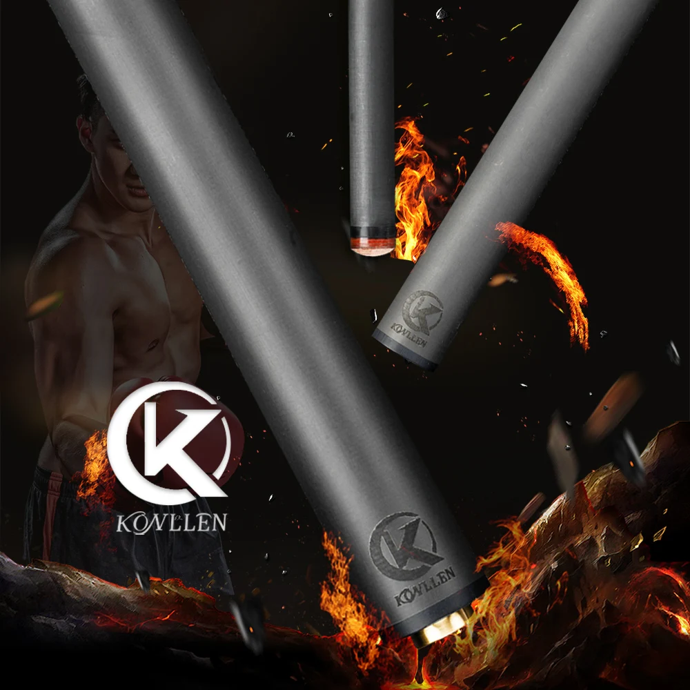 KONLLEN Pool Cue Carbon Fiber Single Shaft with 3/8*8 Pin 12.5/12.9mm Tip Low Deflection Professional for Billiard Cue Stick