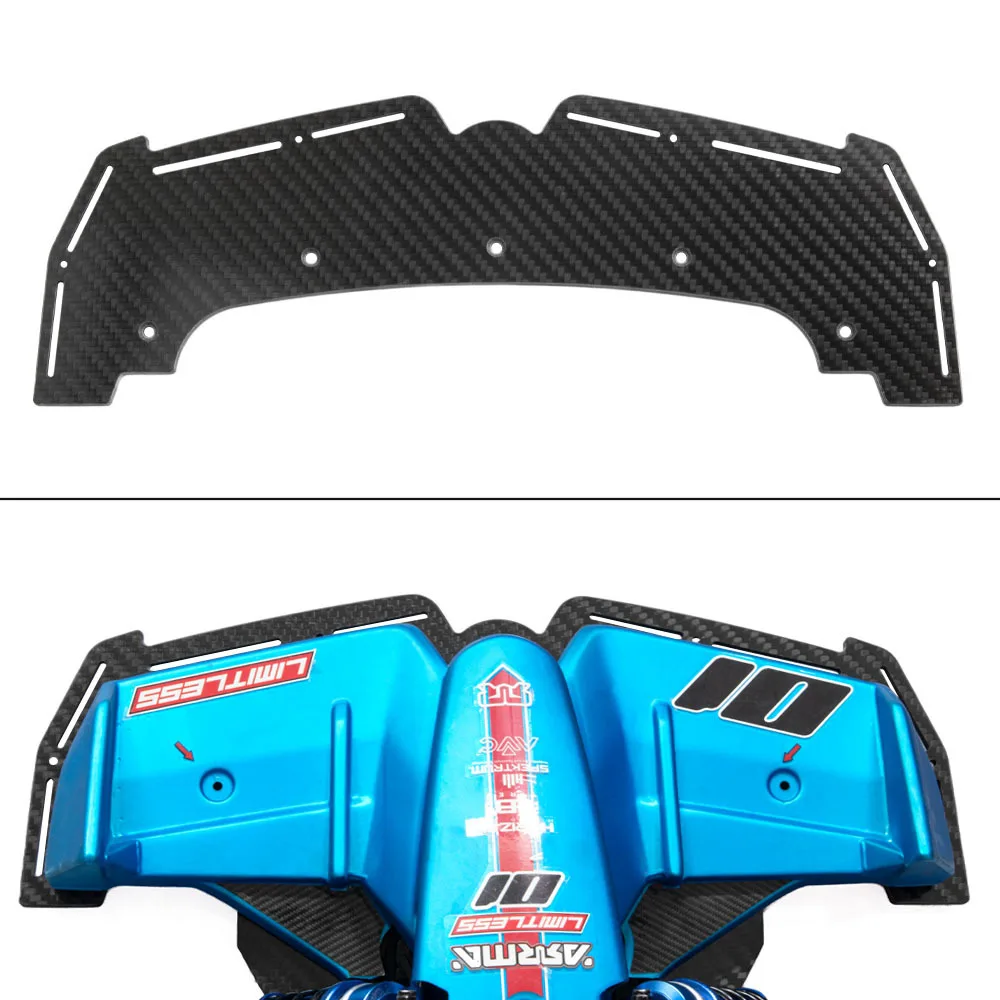 1Set Carbon Fiber Adjust Wing Spoiler Tail Wing Front Shovel  Side Panel For ARRMA F1 LIMITLESS 1/7 RC Car